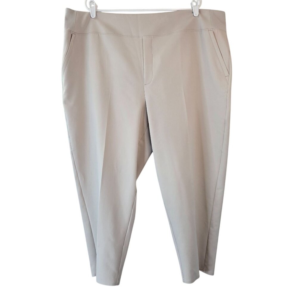 Athleta High Rise Pants Plus Size 24 White Cream Athleisure Workout Straight Leg
